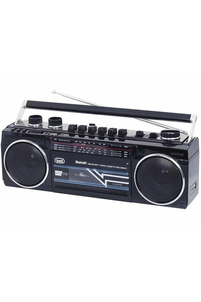 Trevi Retro portable cassette radio RR 501 BT FM, Bluetooth, MP3, USB, black