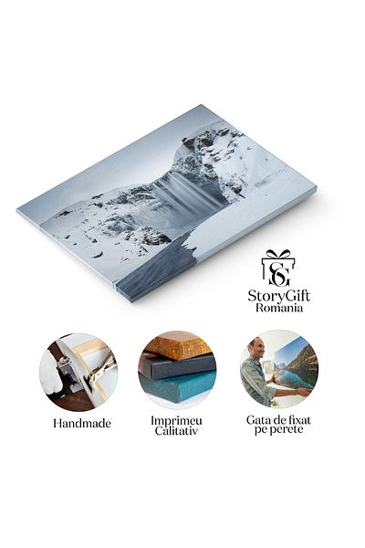 StoryGift Romania Tablou Canvas: Peisaj Islandic In Asteptarea Toamnei - Peisaj Montan, Iarna, Peisaj