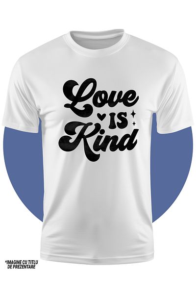 StoryGift Romania Tricou Copii cu inimioara si stelute cu mesajul "Love is kind" - iubirea e bunatate 100% B