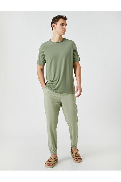 Koton Παντελόνι Chino Jogger με δαντέλα στη μέση τσέπη με λεπτομέρειες από βαμβάκι