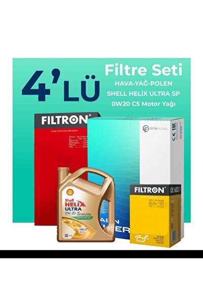 Otto Filter Filtron Hyundai Bayon 1.4 Benzinli Filtre Bakım Seti Shell Motor Yağlı (2021-2023) 4 Lü