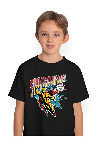 StoryGift Romania Tricou Copii Baieti Super Daniel, Supererou Sunt Aici Pentr...
