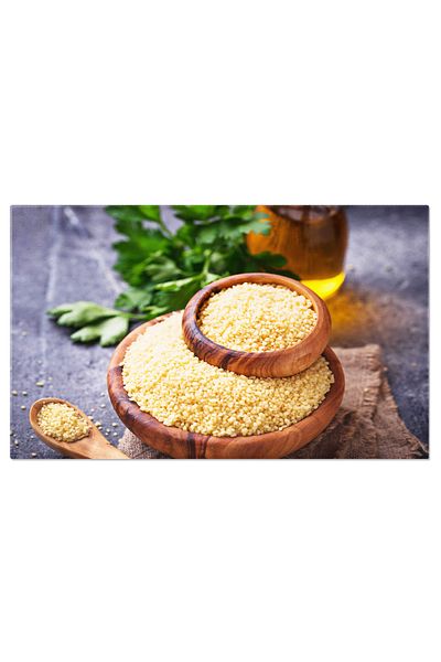 StoryGift Romania Tablou Canvas Delicatese Orientale Grau Cuscus Intrun Bol De Lemn, O Bucatarie Plina De Arome S