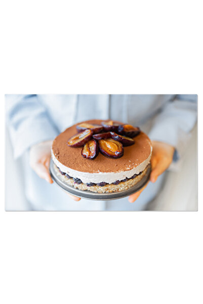 StoryGift Romania Tablou Canvas Tinand Cheesecake Decorat Cu Prune, Cake, Che...