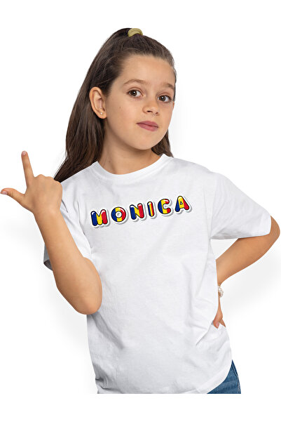 StoryGift Romania Tricou Copii Fete Cu Numele Monica, Romania, Suporter, Stea...