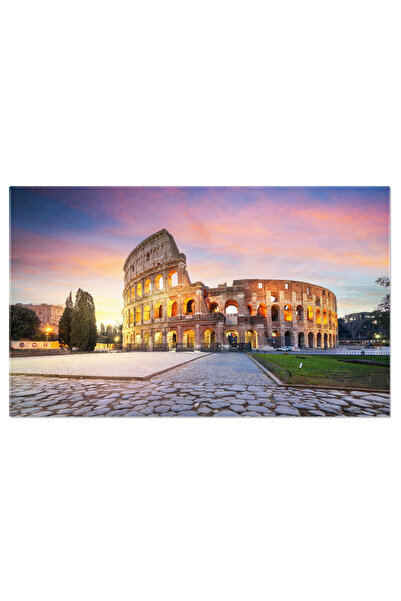 StoryGift Romania Tablou Canvas: Caderea Serii Peste Colosseum - Peisaj Roman