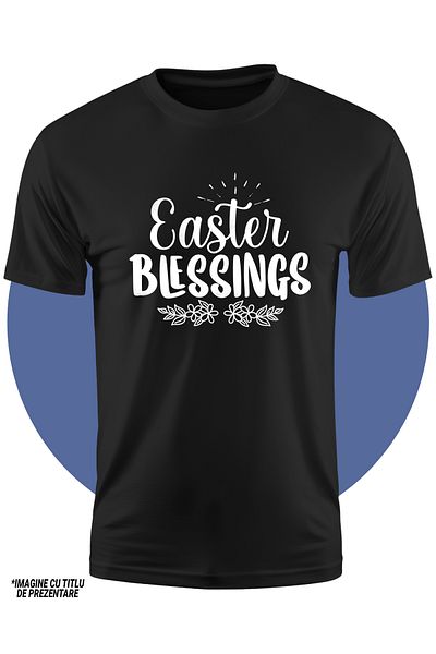 StoryGift Romania Tricou Copii cu textul "Easter blessings" - binecuvantari de Paste 100% Bumbac, Unisex, Ne