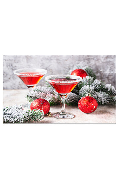 StoryGift Romania Tablou Canvas Cocktail Festiv De Craciun Martini Rosu, Bautura Perfecta Pentru Atmosfera Sarbat