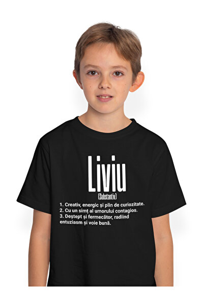 StoryGift Romania Tricou Copii Baieti Cu Numele Liviu, Cu Mesaj Motivational,...