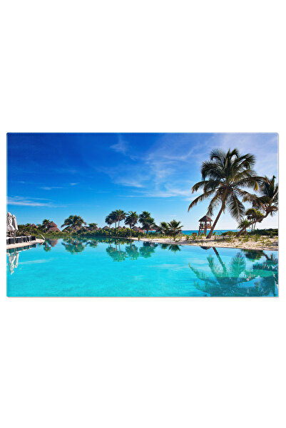 StoryGift Romania Tablou Canvas Resedinta De Vacanta Intro Destinatie Tropicala In 2021 Piscina Albastra Si Palme