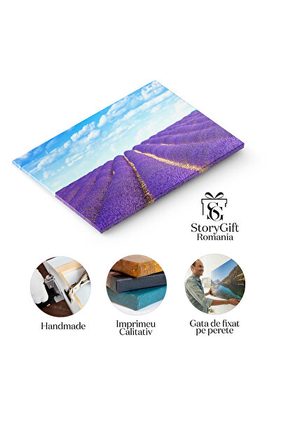 StoryGift Romania Canvas Painting Lavender In The Valley, Endless Rows, Aromatherapy, Flowers, Colors, Landscape 2739