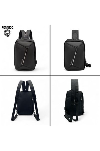 Ponasoo Ponasoo Crossbody Backpack with Adjustable Strap for Men and Women - Casual - Fully Waterproof