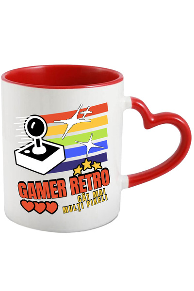 StoryGift Romania Cana Gamer Retro. cat mai multi pixeli veteran, 330ml, Cera...