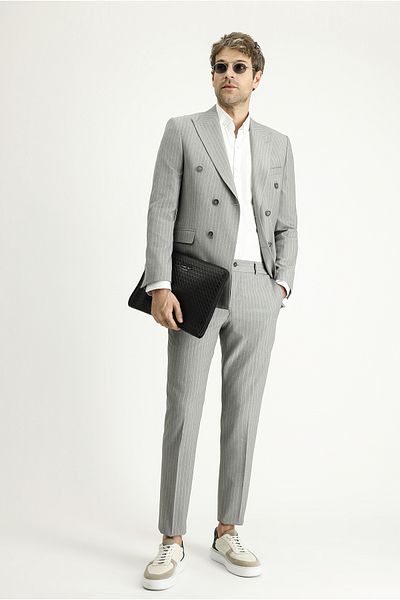 Kiğılı Slim Fit Slim Fit Striped Double Breasted Jacket