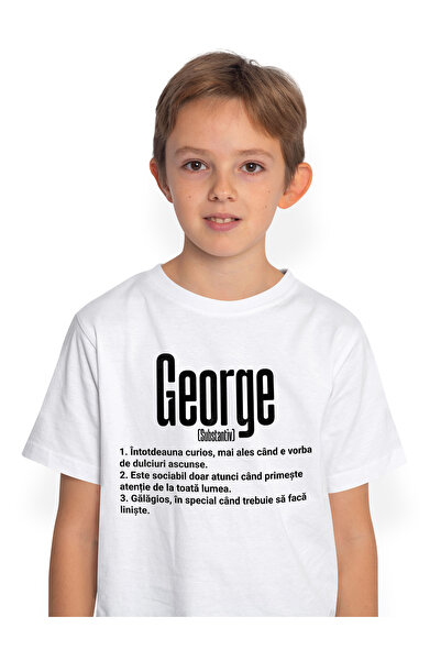 StoryGift Romania Tricou Copii Baieti Cu Numele George, Cu Mesaj Amuzant, Cur...
