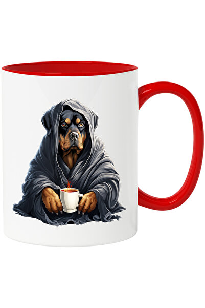 StoryGift Romania Cana cu un caine Rottweiler care are un capod gri | tine o ...