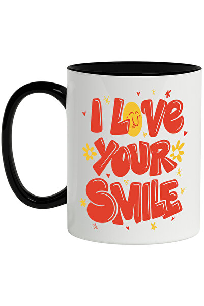 StoryGift Romania Cana Cu Mesaj In Engleza I Love Your Smile, Flori, Inimi, H...