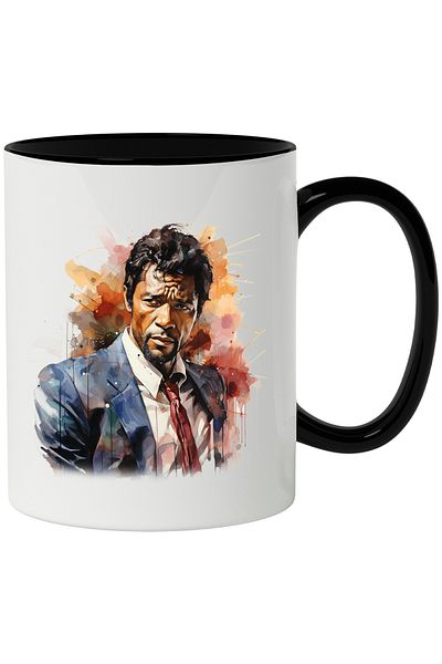 StoryGift Romania Mug With Idris Elba, Famous Actor, Movies, Hollywood, Multicolor 330 ml, Ceramic, With Black Handle