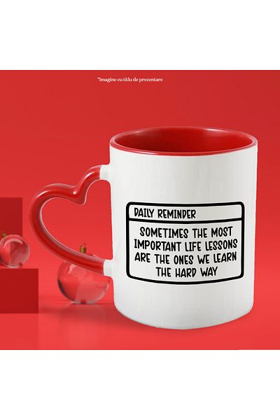 StoryGift Romania Mug with motivational message that shows that sometimes the most important lessons, With,STG.
