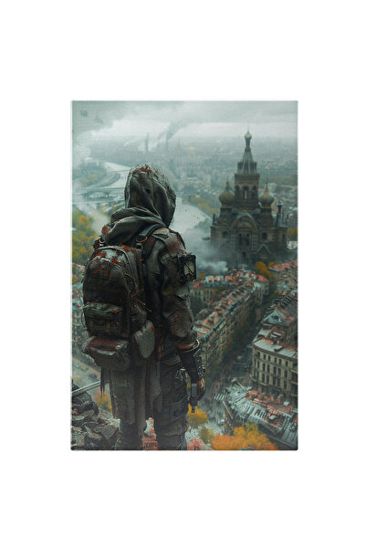 StoryGift Romania Tablou Canvas: Călătorul Ajuns La Destinație Panorama Orașu...