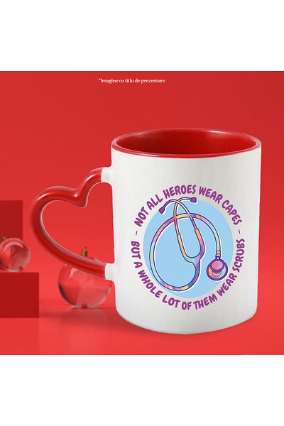 StoryGift Romania Mug With Message Not All Heroes Wear Capes, Doctors, Heroes, Multicolor 330 ml, Ceram, Cu, STG