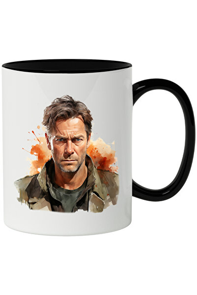 StoryGift Romania Cana Cu Clint Eastwood, Actor Celebru, Filme, Hollywood, Multicolor 330 ml, x Ce, Cu Maner Negru