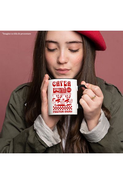 StoryGift Romania Good morning energy coffee mug ideal friend, 330ml, Ceramic with Black Handle, With, STG.