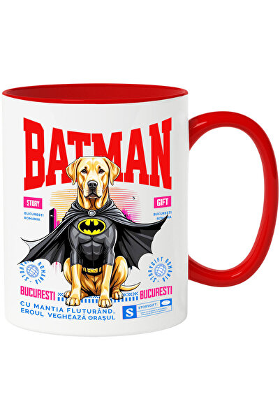StoryGift Romania Cana cu Labrador Retriever Caine In Costum de BatMan cu Pel...