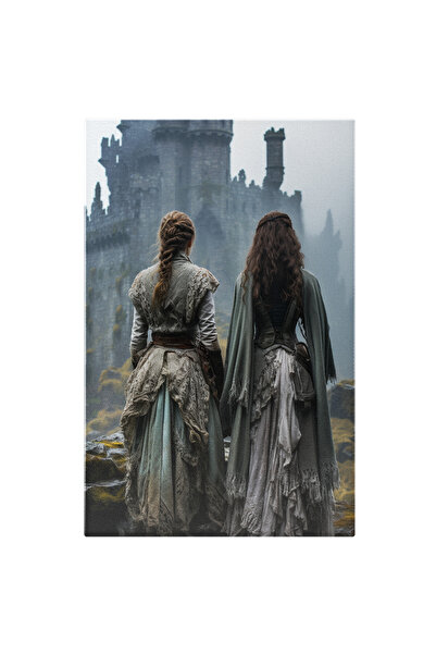 StoryGift Romania Tablou Canvas: Doua Domnite Medievale Cu Hainele Sfasiate C...