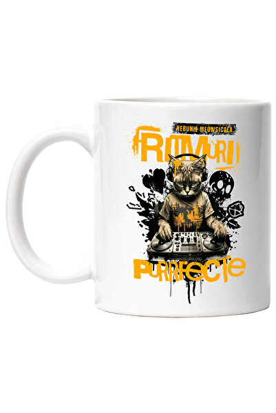 StoryGift Romania Cana Ritmuri PURRfecte, nebunie meowsicala, 330ml, Ceramic ...