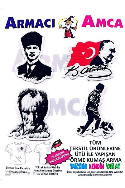 Armacı Amca Ütü İle Yapışan Örme Kumaş Arma Pratik Yırtık Kapatıcı Yama Tekst...