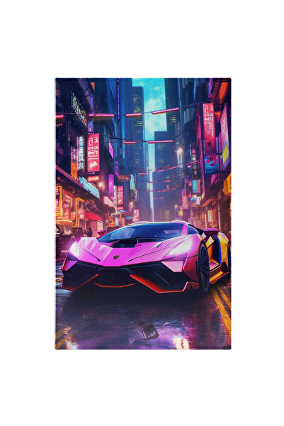 StoryGift Romania Tablou Canvas: Masina De Lux Lamborghini - Roz Oras Din Jap...