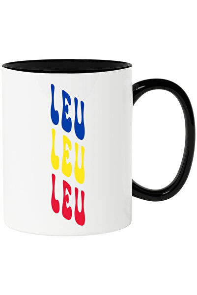 StoryGift Romania Cana Cuvantul Leu, in Culorile Steagului Romaniei, Rosu, Ga...