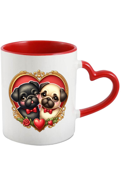 StoryGift Romania Cana cu o catelusa si un catel | ilustratie | Pug | cadru i...