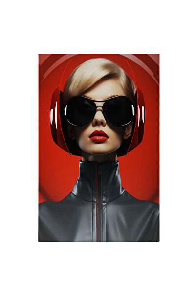 StoryGift Romania Tablou Canvas: Doamna Cu Haine Moderne - Guler Lung Ochelar...