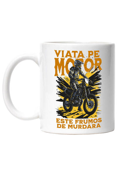 StoryGift Romania Cana cu Silueta Barbat Cu Costum Profesionist Motor Motocic...