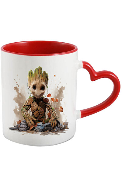 StoryGift Romania Cana Cu Groot, Frunze, Pietre, Guardians Of The Galaxy, Personaj, Marvel, Multic, Cu Maner Inim STG