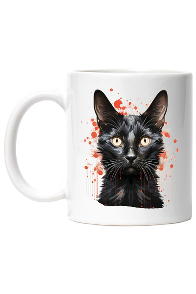 StoryGift Romania Cana Cu Pisica, Ochi, Buline, Vopsea, Picaturi, Ilustratie,...