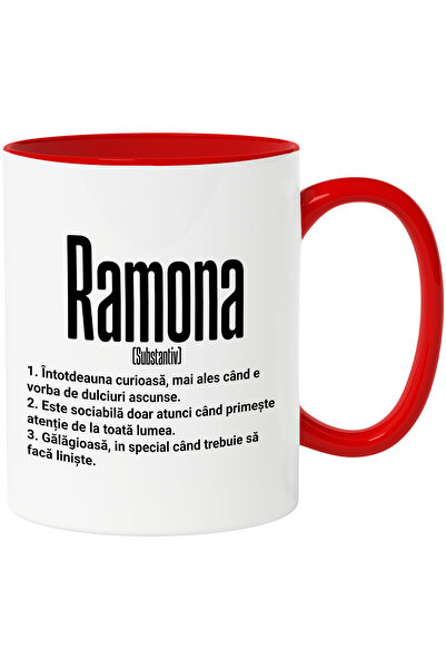 StoryGift Romania Mug With Name Ramona, and Funny Message, Curious, Sociable,...