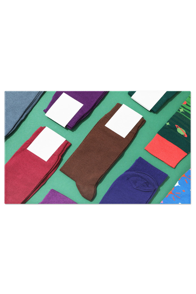 StoryGift Romania Tablou Canvas Sosete Inalte Multicolore Pe Fundal Verde Acc...