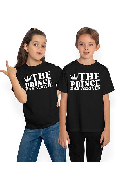 StoryGift Romania Tricou Copii cu o coroana regala si mesajul "The prince has arrived" - printul a sosit 100