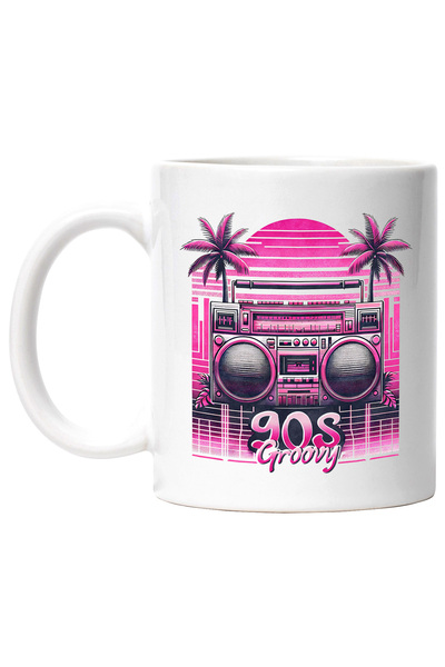 StoryGift Romania Cana cu mesajul "90s groovy", ilustratie, stil retro, vechi...