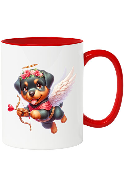 StoryGift Romania Cana cu un catelus Rottweiler Cupidon care trage cu arcul |...