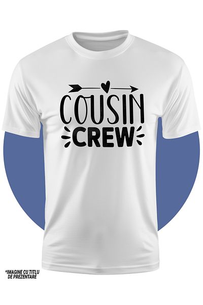 StoryGift Romania Tricou Copii cu textul in engleza "Cousin crew" - echipa verisorilor 100% Bumbac, Unisex,