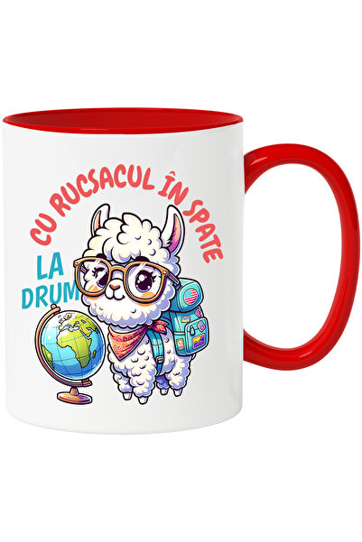 StoryGift Romania Cana oaie pufoasa cercetas cu rucsacul in spate, 330ml, Cer...