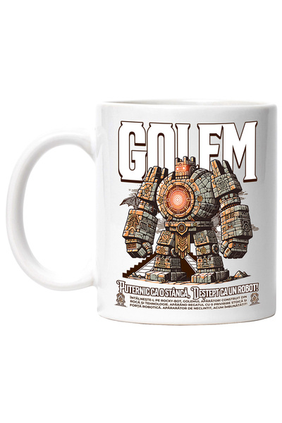 StoryGift Romania Cana Golem Gardian robot de piatra puternic ca stanc, 330ml...