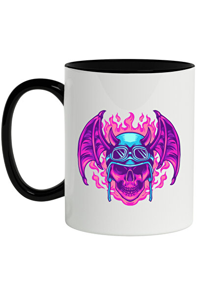 StoryGift Romania Cana Cu Craniu, Aripi, Demon, Casca, Ochelari, Flacari, Mul...