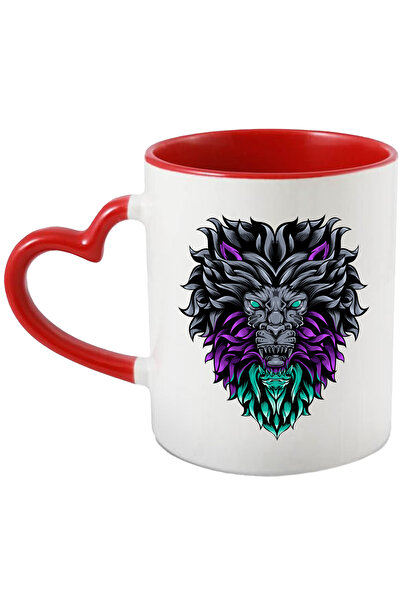 StoryGift Romania Cana Cu Cap De Leu, Coama, Animal, Abstract, Ilustratie, Mu...