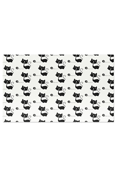 StoryGift Romania Tablou Canvas: Designul Pisicii, Un Model Alb-negru Plin De...