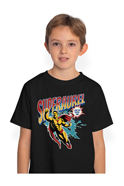 StoryGift Romania Tricou Copii Baieti Super Aurel, SuperErou Sunt Aici Pentru...